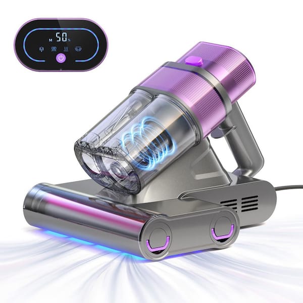 Bagless Corded 5-Stage Filter Handheld Vacuum for Mattress, Sofa, Couch, Bed in Gray with UV, Dual Roller