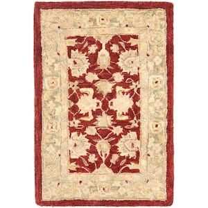 Anatolia Red/Moss Doormat 2 ft. x 3 ft. Border Area Rug