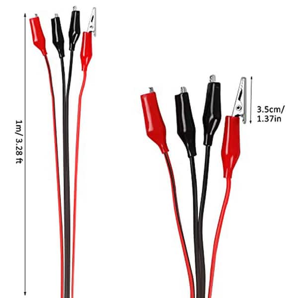 EKIEUDL 8-Piece Electrical Test Leads 1M Double-Ended Insulated