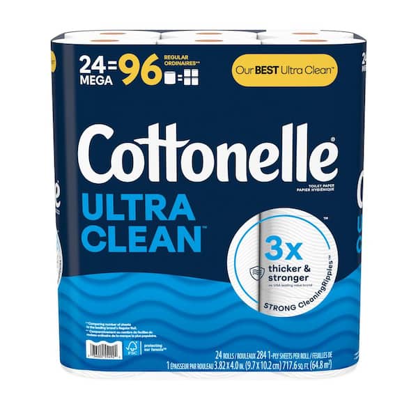 Cottonelle Ultra-Clean Toilet Tissue (284 Sheets Per Roll 24 Rolls Per Pack)