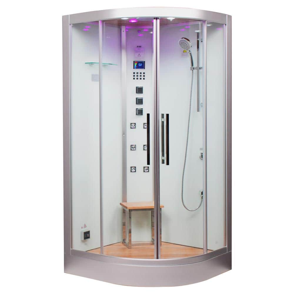 Platinum 39 in. x 39 in. x 89 in. Steam Shower Bluetooth, Color Lighting Ar