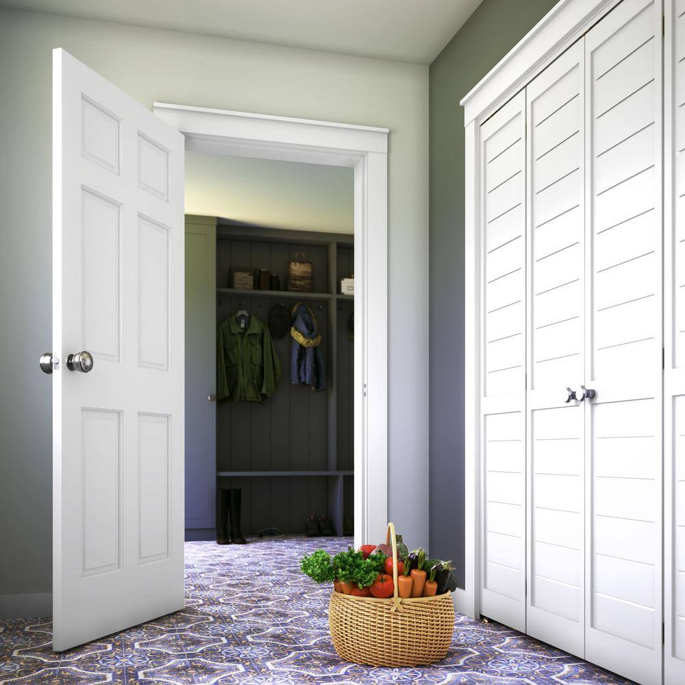 80-inch x 28-inch White Primed 6-Panel Solid Pine Door