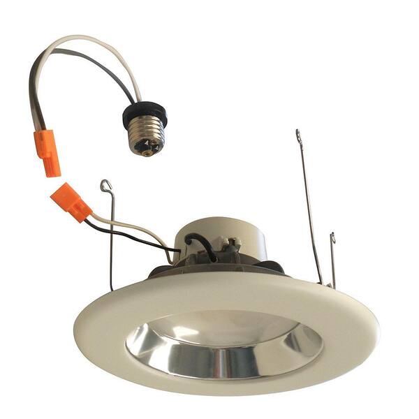 EnviroLite 6 in. Recessed LED Ceiling Light with Specular Clear Cone on White Trim Ring, 3500K, 94 CRI