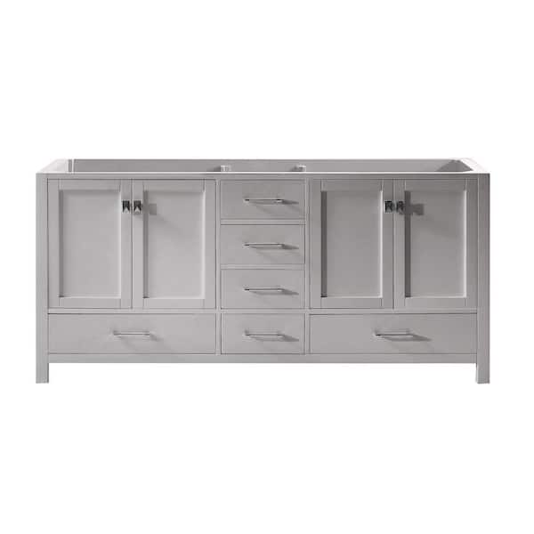 Virtu USA Caroline Avenue 72 in. W Bath Vanity Cabinet Only in Cashmere Gray
