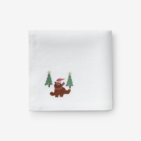Company Cotton Embroidered Novelty 19 in. W x 19 in. H Brown Cotton Napkins Set of 4
