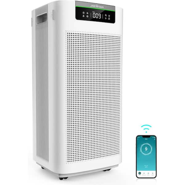 3800 sq. ft. True HEPA 13-Personal Console Air Purifier in White, Activated Carbon 99.97% Cleaner 488 CFM for Room,WI-FI