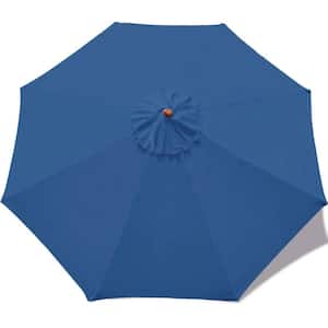 9 ft. 8-Ribs Round Patio Market Umbrella Replacement Cover in Dodger Blue