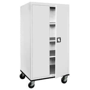 Elite Transport Series ( 36 in. W x 72 in. H x 24 in. D ) Steel Garage Freestanding Cabinet with Casters in Dove Gray