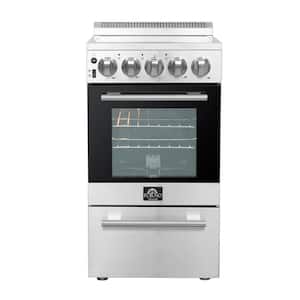 Pallerano 20 in. Electric Range 4 Burners Stainless Steel