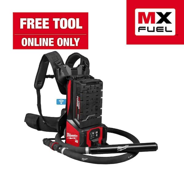 MX FUEL Backpack High Cycle Concrete Vibrator Kit w (2) FORGE XC8.0 Batteries, (1) MX FUEL Super Charger, (1) 7 Ft. Whip