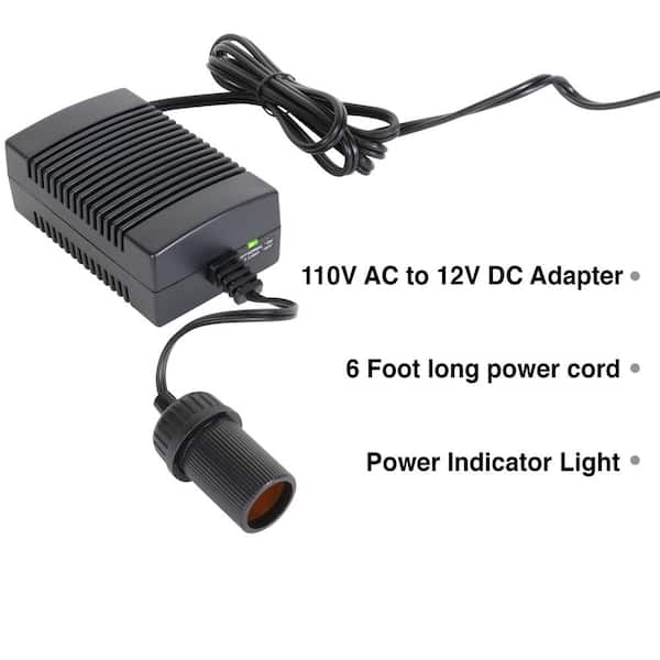 Koolatron 110 Volt AC to 12 Volt DC Power Adapter with Circuit Breaker, 12V  5A DC Power Converter AC15 - The Home Depot