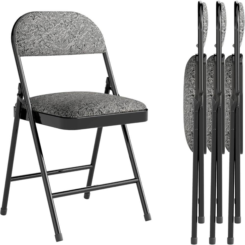 4-Pack Padded Cushion and Back Folding Chairs,Suitable for Indoor and Outdoor Events, (Gray Fabric) price history on PriceWatchPro