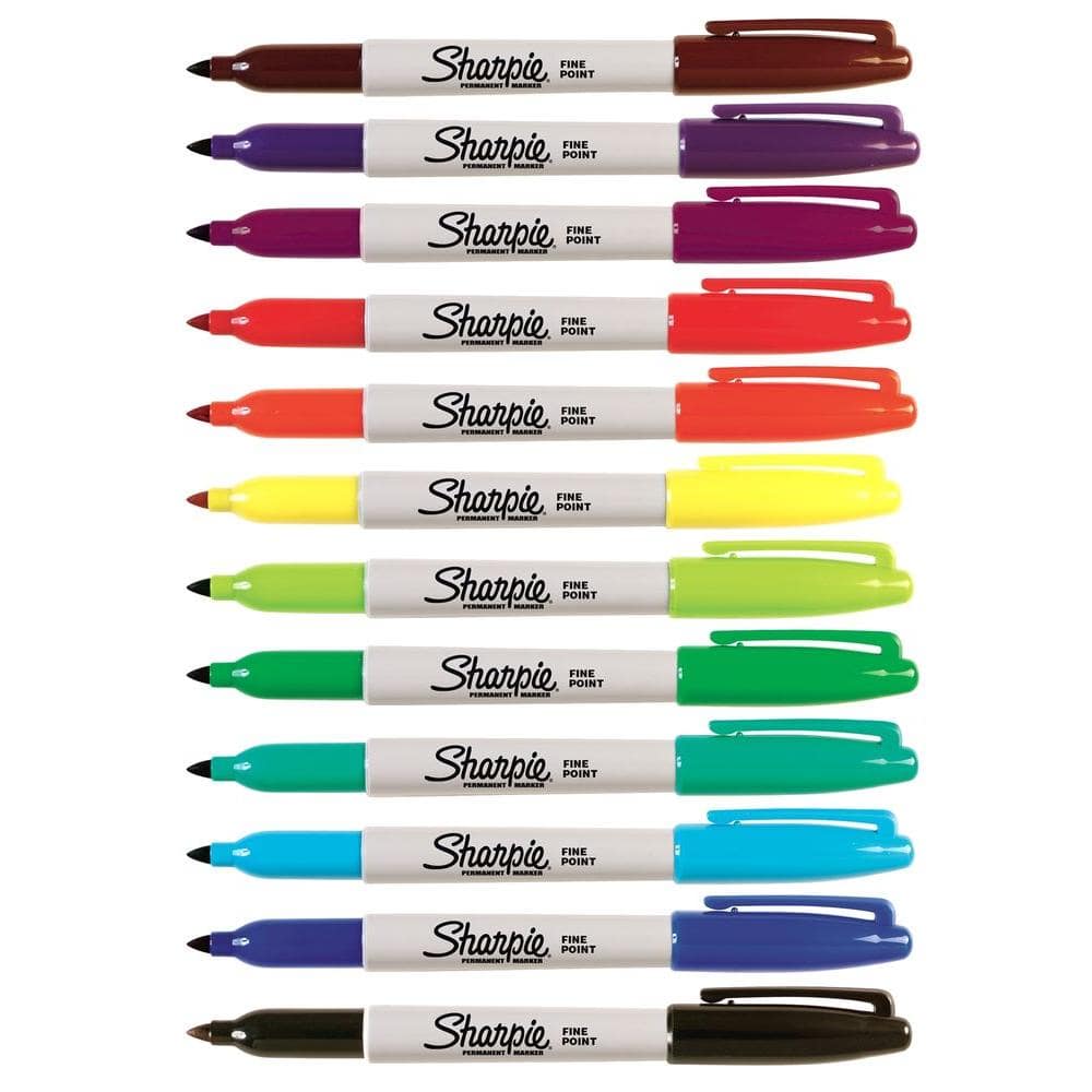 Sharpie Assorted Colors Fine-Point Permanent Markers (12-Pack