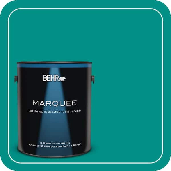 BEHR MARQUEE 1 gal. #490B-6 Emerald Coast Satin Enamel Exterior Paint & Primer