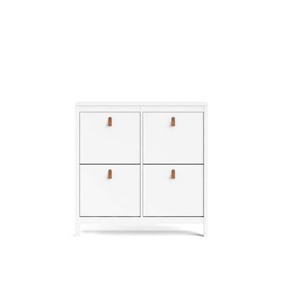 4 Drawer Shoe Storage Cabinet in White