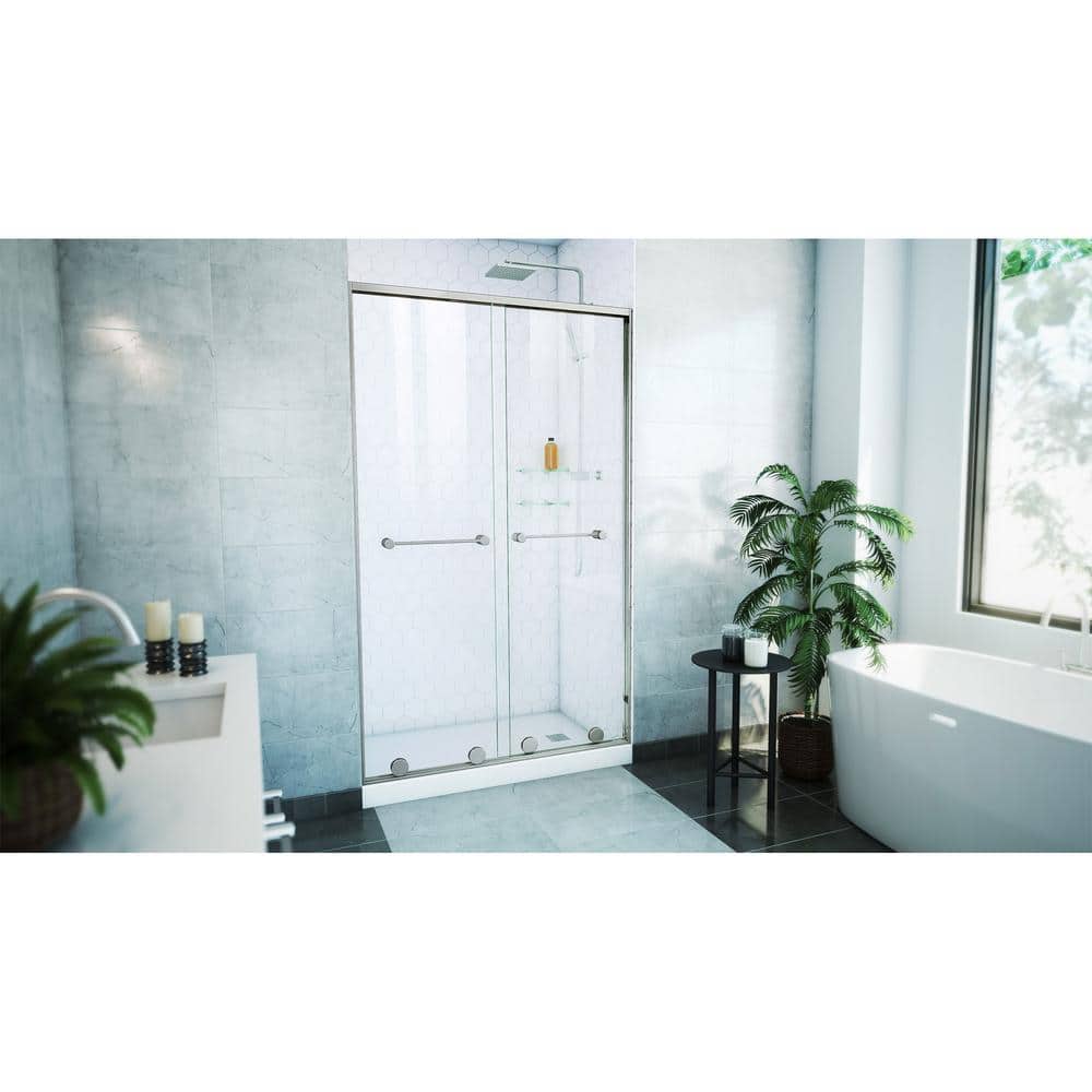 Harmony 48" x 76" Brushed Nickel Semi-Frameless Shower Door