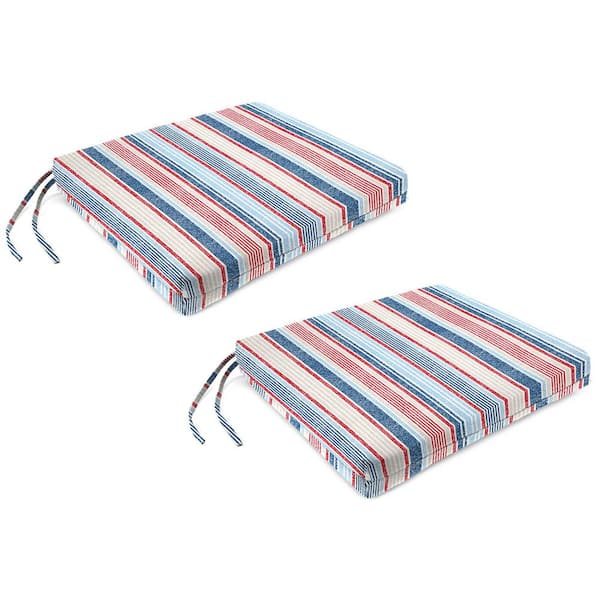 19 in. W x 17 in. D x 2 in. T Rectangular Outdoor Seat Cushion in Davian Razz (2-Pack)