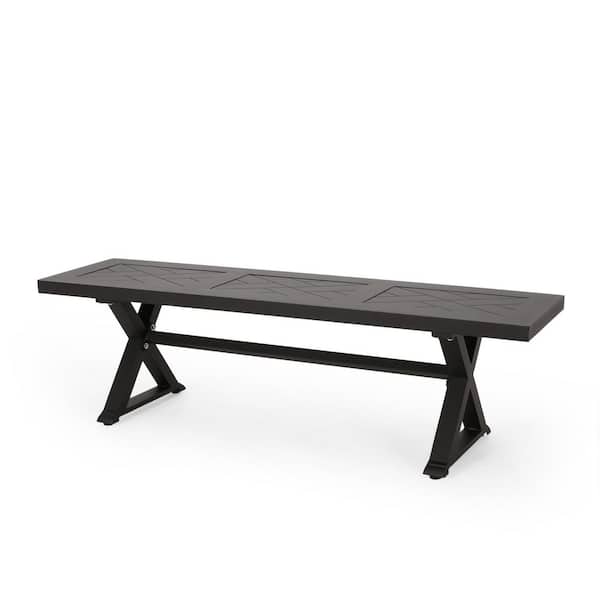 Unbranded Outdoor Dining Bench, Antique Matte Black
