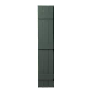 11 in. x 59 in. Polypropylene Plastic 3-Board Closed Board and Batten Shutters Pair in Green