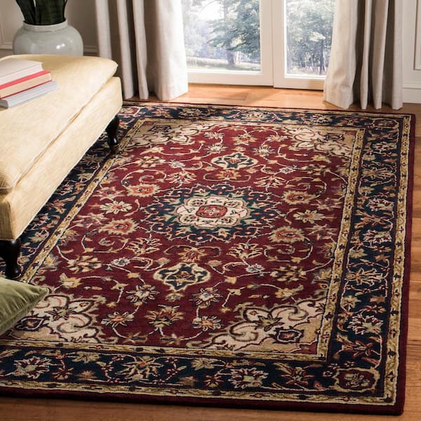 Classic Burgundy/Navy Doormat 3 ft. x 5 ft. Border Area Rug