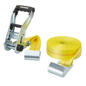 2 in. x 27 ft. Yellow Commercial RatchetX Tie Down Strap w/ Flat Hooks with 3,333 lb. Safe Work Load - 1 pack