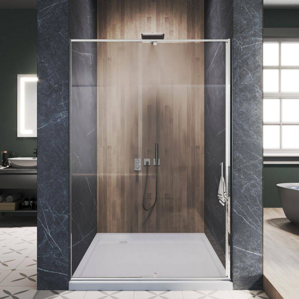 44 to 48 in. W x 71 in. H Framed Pivot Shower Door in Chrome with Clear Glass price history on PriceWatchPro
