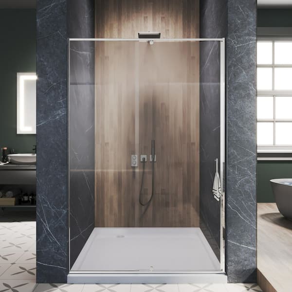 ORGANNICE 44 to 48 in. W x 71 in. H Framed Pivot Shower Door in Chrome with Clear Glass