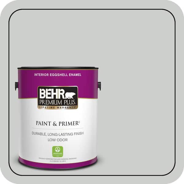 BEHR PREMIUM PLUS 1 gal. #N460-2 Planetary Silver Eggshell Enamel Low Odor Interior Paint & Primer