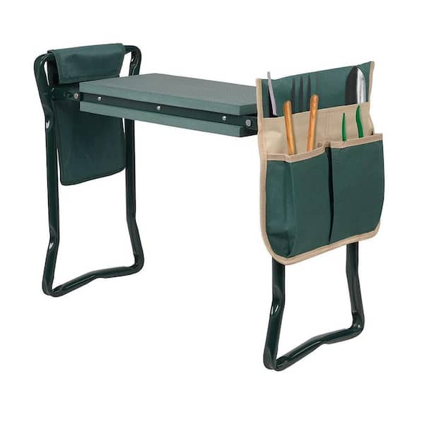 Cubilan Garden Kneeler and Seat, 2 in 1 Foldable Heavy-Duty Garden Stool with 2 Tool Pouches, Gardening Kneeling Bench