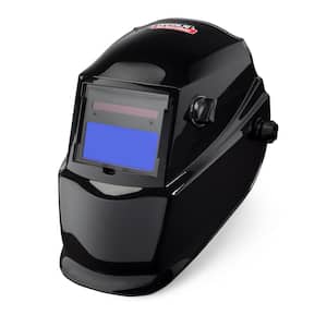 "Auto-Darkening Welding Helmet with Variable Shade Lens No. 7-13 (1.73 x 3.82 in. Viewing Area), Black Glossy Design"