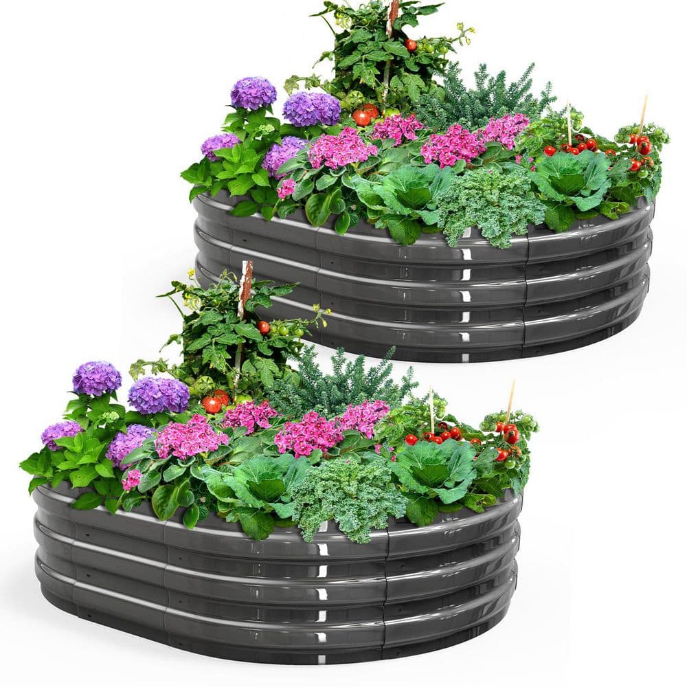 4x3x1ft. Steel Screwless Raised Garden Bed Galvanized Planter Garden Box Ou