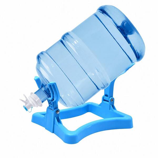 Folding Portable Water Dispenser Stand for 3-5 Gallon Jugs, 2 Reusable Dispenser Valves, Fast Flow Spout