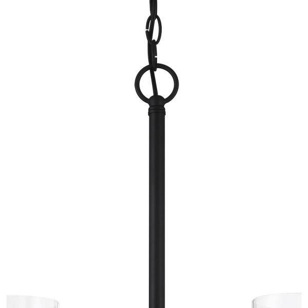 Coal Black 5-Light Chandelier with Clear Glass Shades