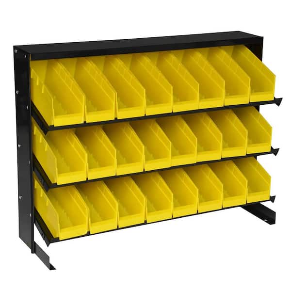 Steel Core 24-Compartment Parts Rack and Small Parts Organizer with  Removable Bins in Yellow 42797 - The Home Depot