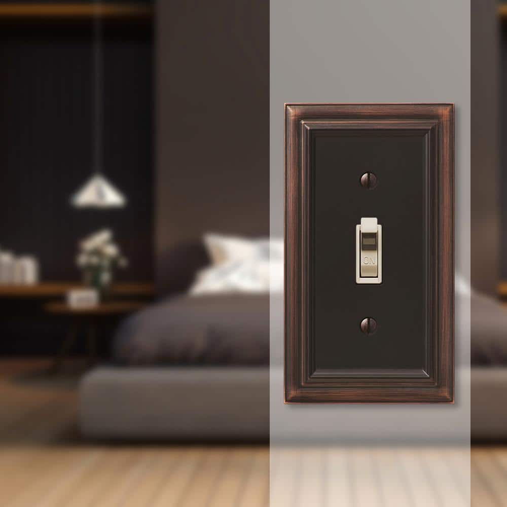 Aged Bronze Single Toggle Cast Metal Wallplate