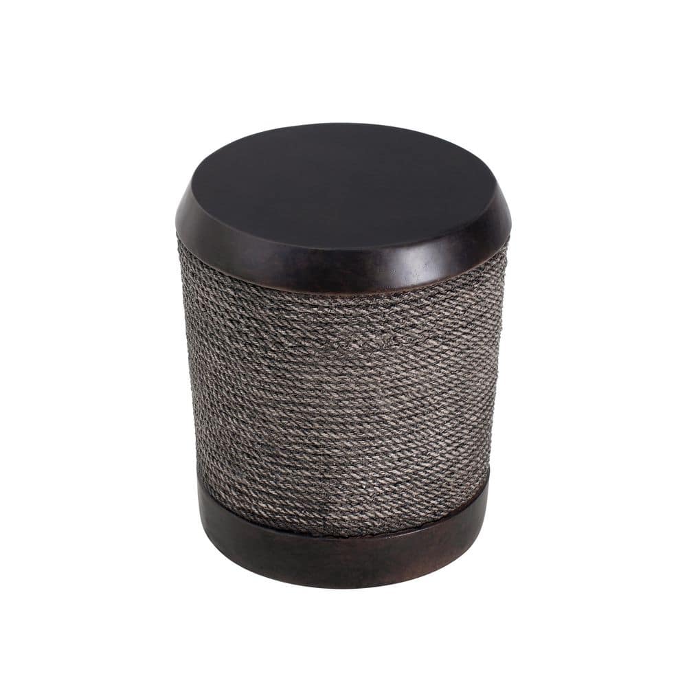 Outdoor Dark Brown Simulated Braided Cord Side Table with Vintage Trim price history on PriceWatchPro