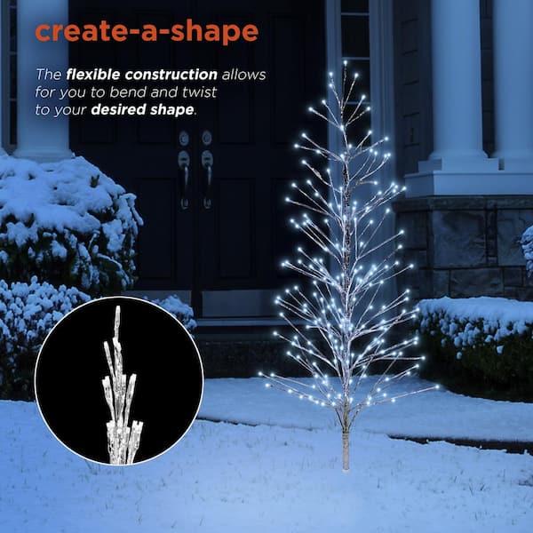 Alpine Corporation Indoor Outdoor Artificial Christmas Tree With Cool White Led Lights Silver Bys144wt - Christmas Tree Yard Decorations Home Depot