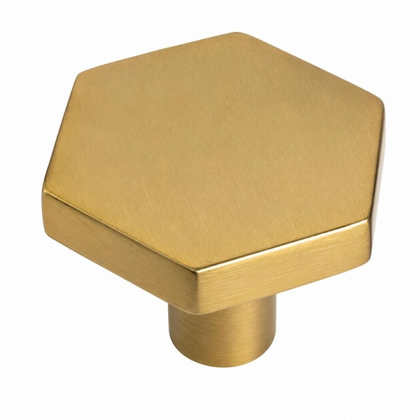 Wescott 1-1/16 in. (27mm) Brushed Gold Geometric Cabinet Knob