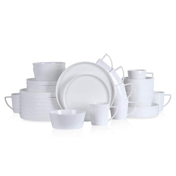 Stone Lain Madeline 32-Piece Dinnerware Set Bone China, Service For 8, White