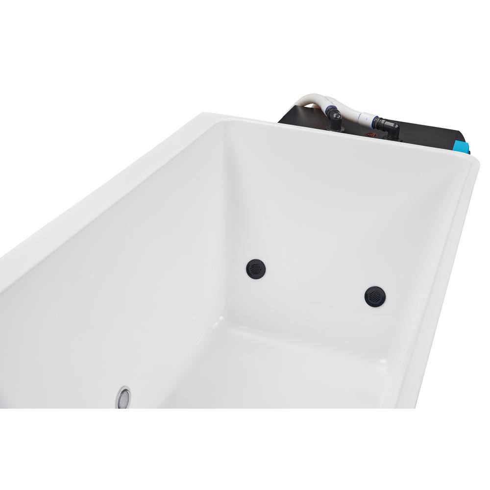 Gloss White Rectangle PVC Cold Plunge Tub with Electric Heater