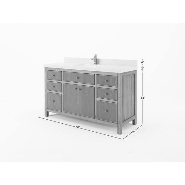 Willow Collections Sonoma Teak 60 in. Single Sink Freestanding