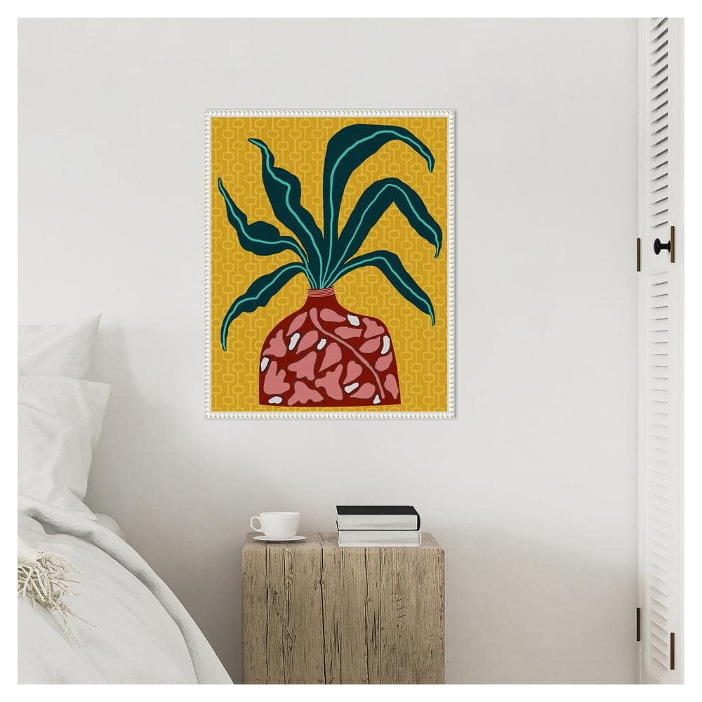 Snappy Botanical III Abstract Canvas Print with White Frame