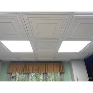 EcoTile Matrix 2' x 2' White Lay-in Tile WaterProof PVC Ceiling Tiles 