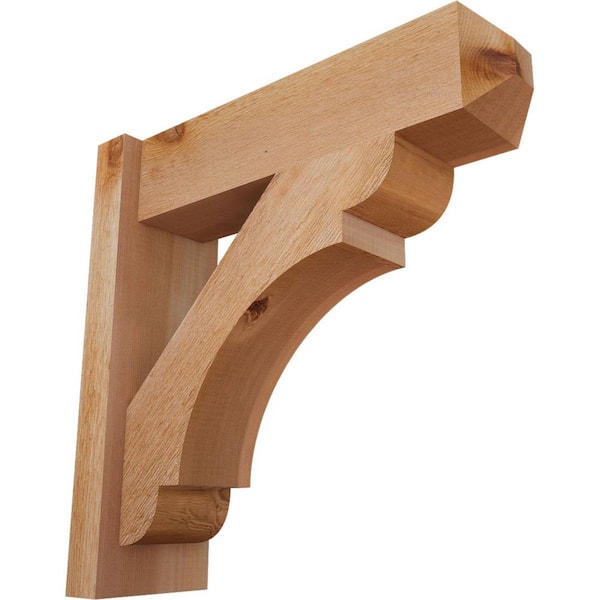 Ekena Millwork 6 in. x 20 in. x 20 in. Western Red Cedar Olympic Craftsman Rough Sawn Outlooker