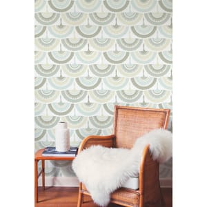 60.75 sq.ft. Cream Feather and Fringe Wallpaper