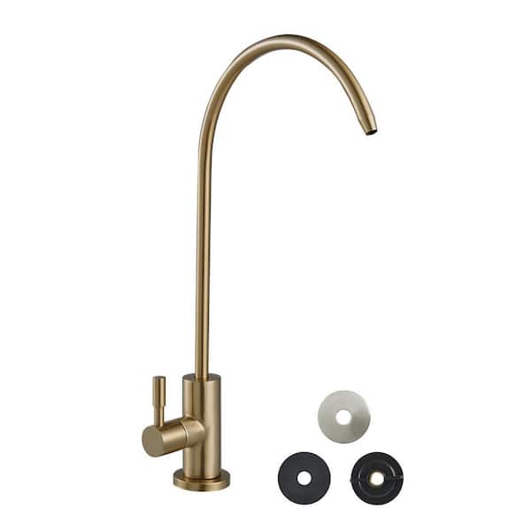 Stainless Steel Lead-Free Water Purifier Faucet with Solid Brass Valve Anti-Rust Durable RO Kitchen Faucet Brushed Gold