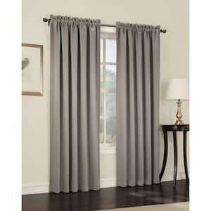 Stone Solid Rod Pocket Room Darkening Curtain - 54 in. W x 63 in. L