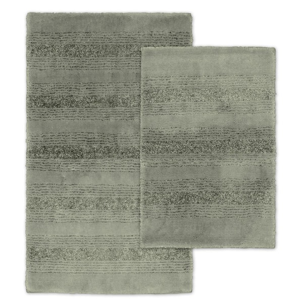 Garland Rug Essence Deep Fern 21 in. x 34 in. Washable Bathroom 2-Piece Rug Set