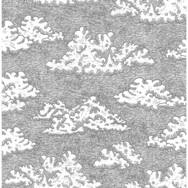 NuWallpaper Block Print Grey Day Dream Novelty Peel and Stick Wallpaper Sample