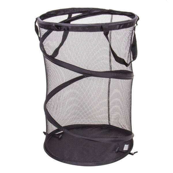 Household Essentials 2026 Pop-Up Collapsible Mesh Laundry HamperBlack 